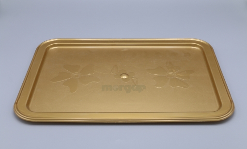 صورة صواني مستطيل ذهبي 220