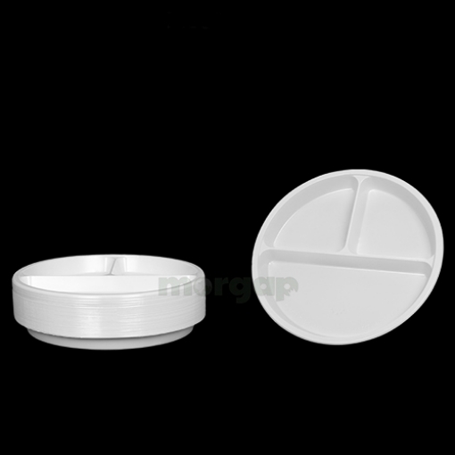 صورة صحون بلاستيك  م 22 مقسمة 50 قطعة 