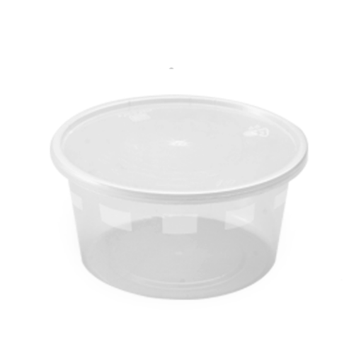 صورة  علبة مايكرويف شفافه مستديرة بغطاء 450 