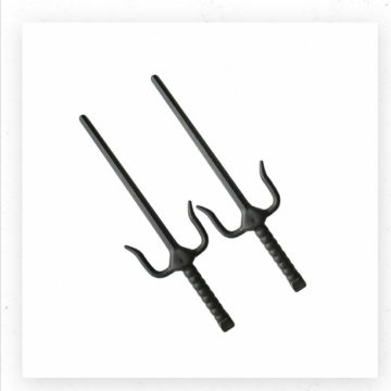 صورة  شوكة قتال بلاستيك لون اسود قطعتين