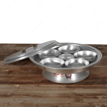 صورة صينية افطار غطاء المنيوم مع قاعدة