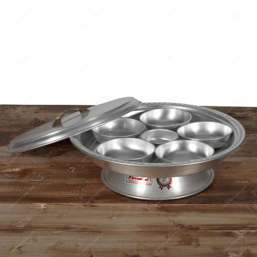 صورة صينية افطار غطاء المنيوم مع قاعدة