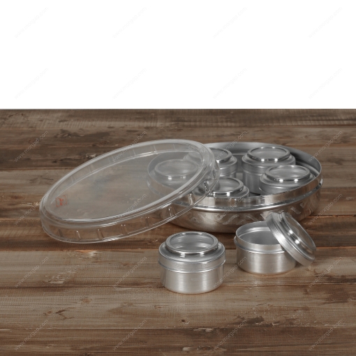 صورة مطبقية طقم بهارات غطاء شفاف  7 قطع