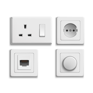 صورة لقسم مقابس وماخذ طاقة التيار المتردد