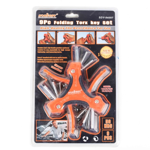 صورة   مجموعة مفاتيح توركس قابلة للطي 9 قطعة