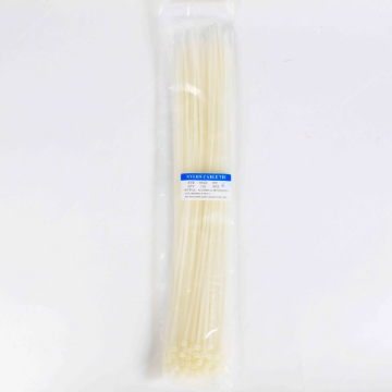 صورة أربطة ربط بسحاب من النايلون متعددة الأغراض - (100 قطعة)  4 × 400 مم. ربطات كابل ذاتية القفل. أبيض