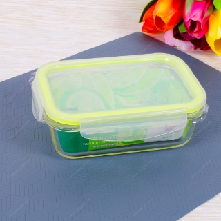 صورة بايركس زجاجي مع غطاء مانع للتسرب