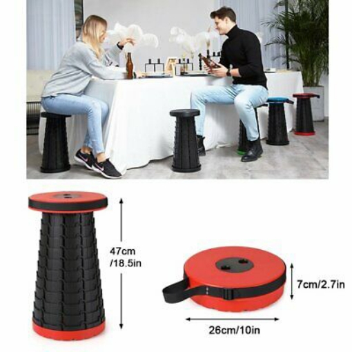 صورة Portable Telescopic Retractable Stool Folding Chair