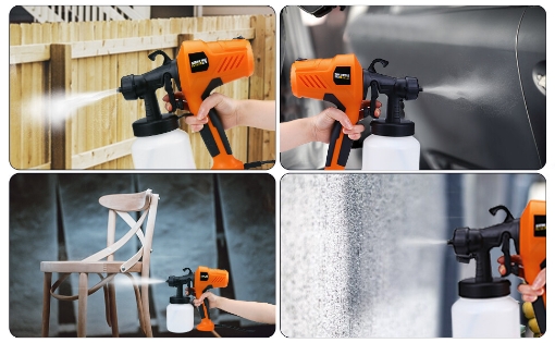 صورة بخاخ دهان 700 وات HVLP مسدس رش كهربائي عالي الطاقة مع 800 مل 5 أحجام فوهة خفيفة الوزن سهلة الرش والتنظيف - للمنزل والخارج ، مشاريع الطلاء（0.5 مم / 1.0 مم / 1.2 مم / 1.5 مم / 2.5 مم）