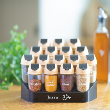 صورة  رف توابل خشبي - 16 برطمان - عادي 