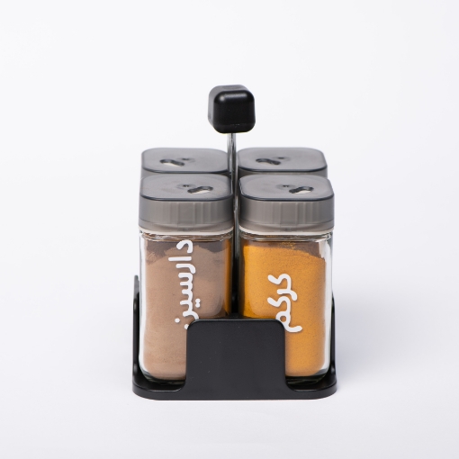 صورة  حامل برطمان توابل ، 4 برطمانات