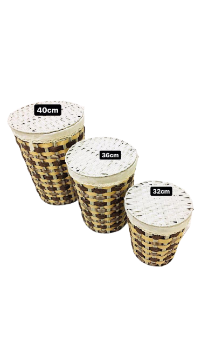 صورة طقم مكامل سلة خشب خفيفة احجام