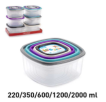 صورة طقم حافظة طعام مستطيل 4 حبة شد 12