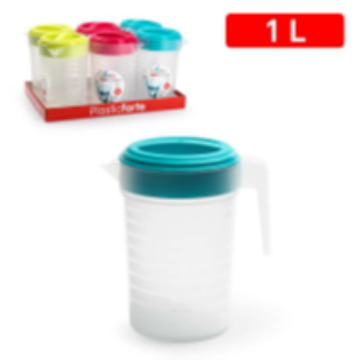 صورة ابريق بلاستيك شفاف ملون 1 لتر شد 6 3حبات