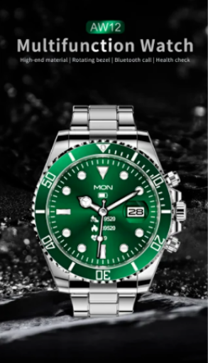 صورة 2021 High-End and Elegant Man Glamour Smartwatch Multifunctional Wireless Smart Watch Aw12