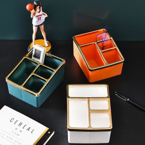 صورة Four Cells Storage Box Desktop Stationery