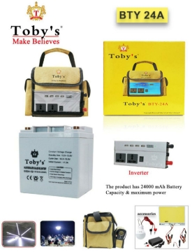 صورة 24A Rechargeable Battery with Inverter 12V-220V, 24A Battery for camping 24000mah Power