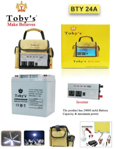 صورة 24A Rechargeable Battery with Inverter 12V-220V, 24A Battery for camping 24000mah Power