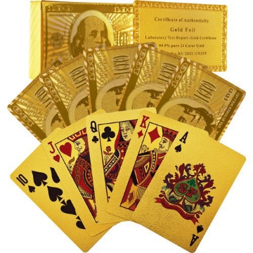 صورة 24 Karat Gold Foil Playing Cards