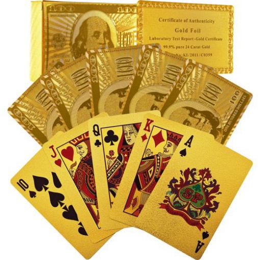 صورة 24 Karat Gold Foil Playing Cards