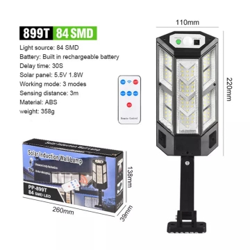 صورة Solar Sensor Wall Light LED Waterproof Human Induction Lamp Outdoor