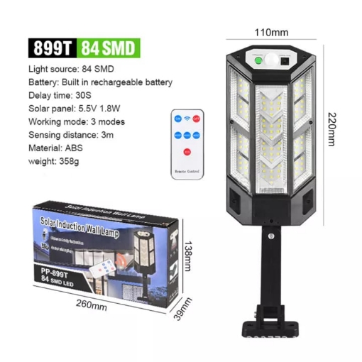 صورة Solar Sensor Wall Light LED Waterproof Human Induction Lamp Outdoor