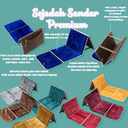 صورة Prayer Mat Sejadah Sandar Foldable with back support