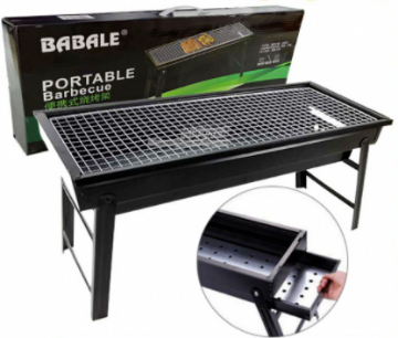 صورة BBQ Grill Pan Portable Folding Stand Lightweight